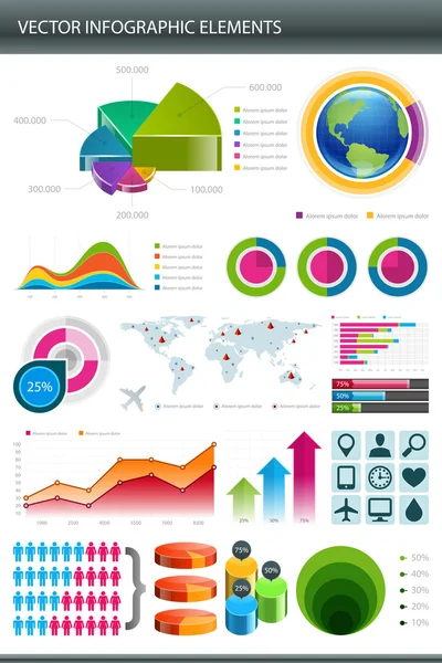 Coleção de infográficos Vetor gráfico de informação — Vetor de Stock