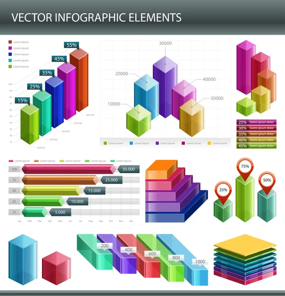 Infographics collection Information graphics vector — Stock Vector