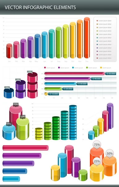 Infographics collection Information graphics vector — Stock Vector