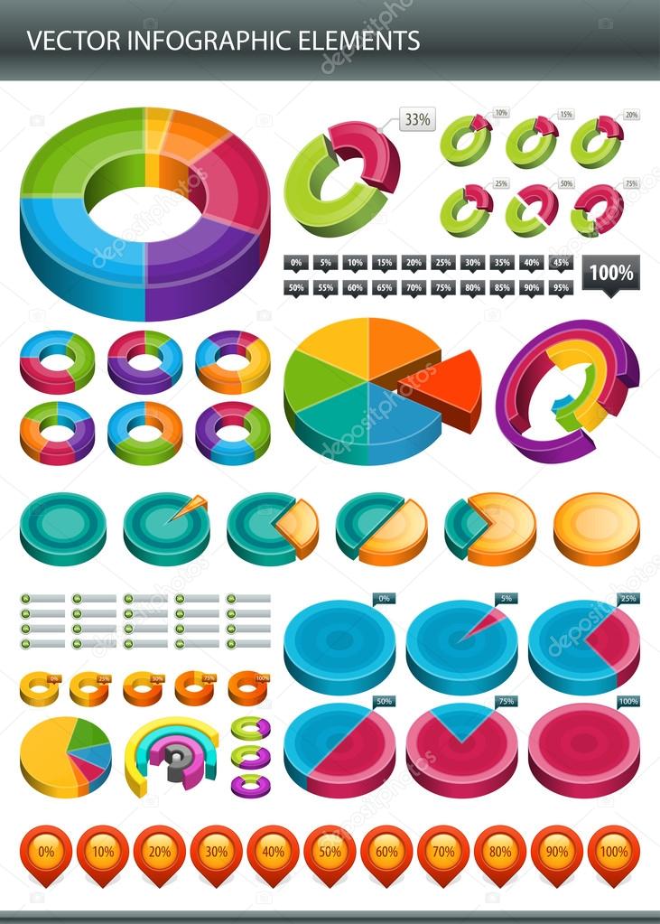Infographics collection Information graphics vector
