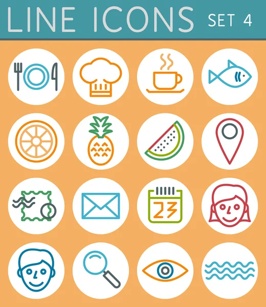 Travel line icons set. Vector web design elements — Stock Vector