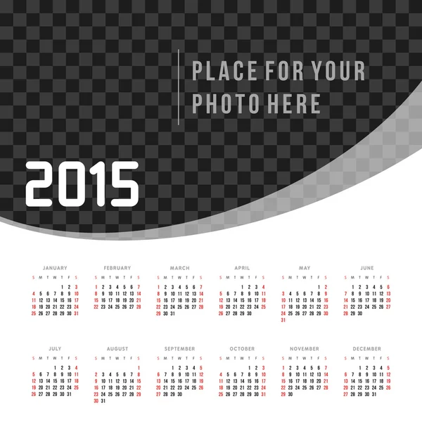 Calendario 2015 plantilla de diseño vectorial — Vector de stock