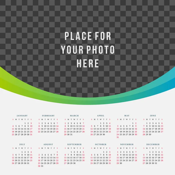 Calendar 2015 vector design template — Stock Vector