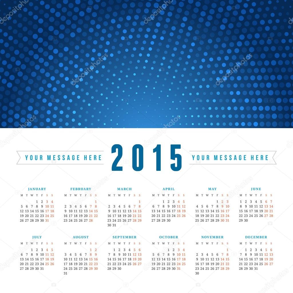 Calendar 2015 vector design template 