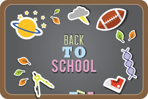 Back to school vector background and education icons — Stock Vector