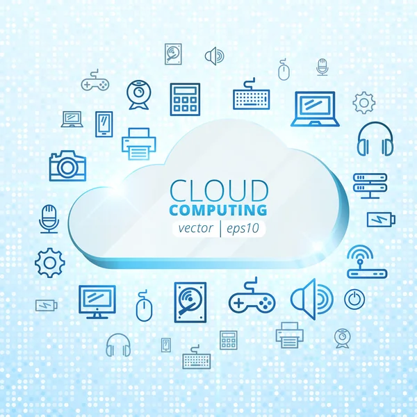 Cloud computing-vector achtergrond — Stockvector