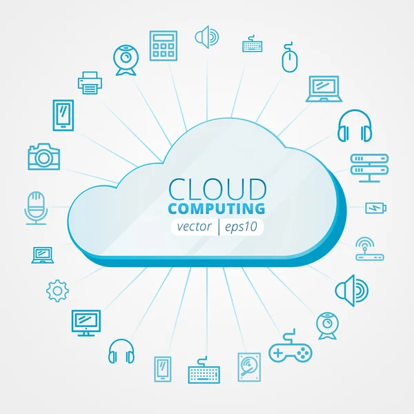 Cloud computing-vector achtergrond — Stockvector