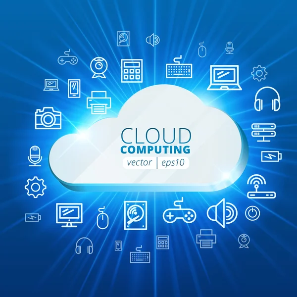 Cloud computing-vector achtergrond — Stockvector