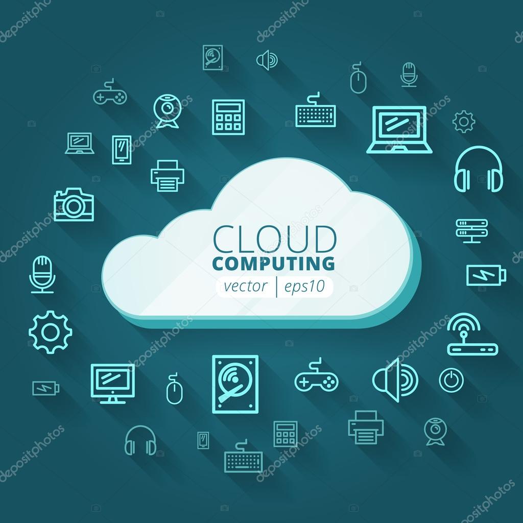 Cloud computing vector background 