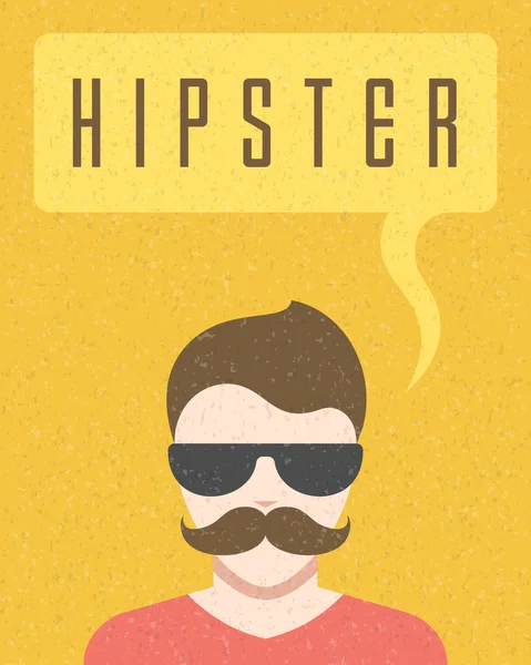 Jeune homme hipster et discours bulle vecteur arrière-plan — Image vectorielle