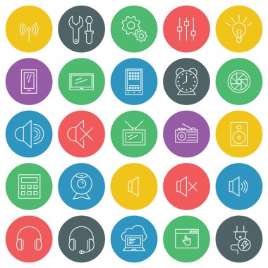 vektör simgeler kümesi. Web sitesi tasarımı ve mobil uygulamaları için. 