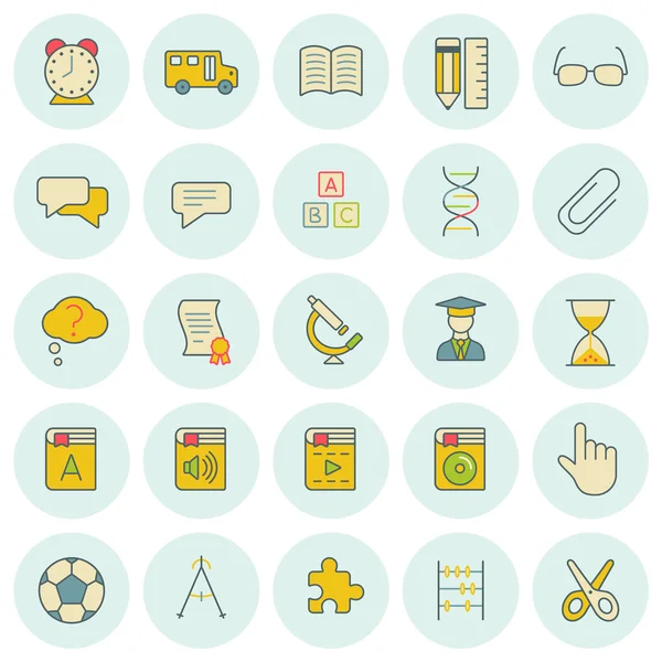 Vector icons set. For web site design and mobile apps. — Stock Vector