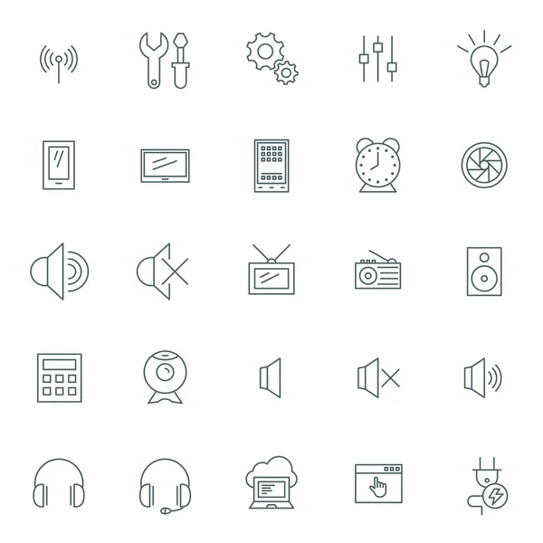 Vector icons set. For web site design and mobile apps. — Stock Vector