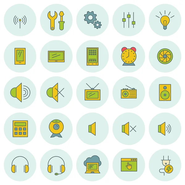 Vector icons set. voor web siteontwerp en mobiele apps. — Stockvector