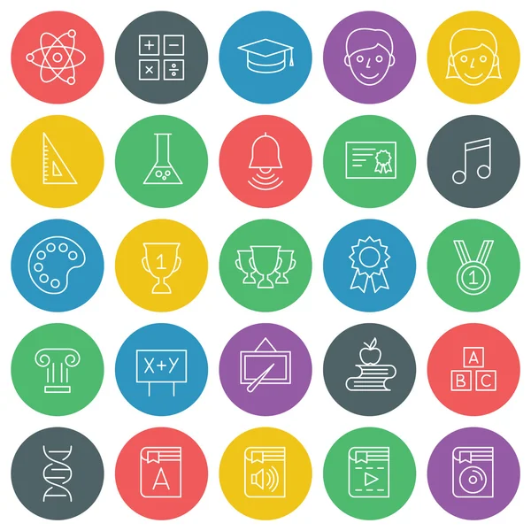 School and education vector icons set. For web site design and mobile apps. — Stock Vector