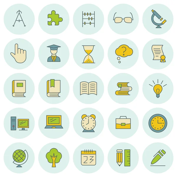School en onderwijs vector icons set. voor web siteontwerp en mobiele apps. — Stockvector