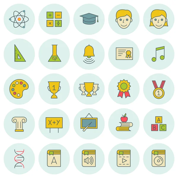 Schule und Bildung Vektorsymbole gesetzt. für Websitedesign und mobile Apps. — Stockvektor