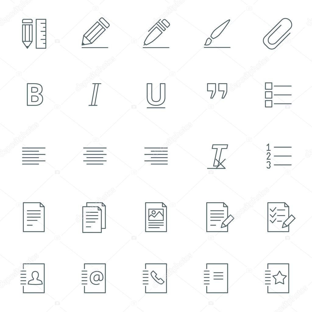 Vector icons set. For web site design and mobile apps. 