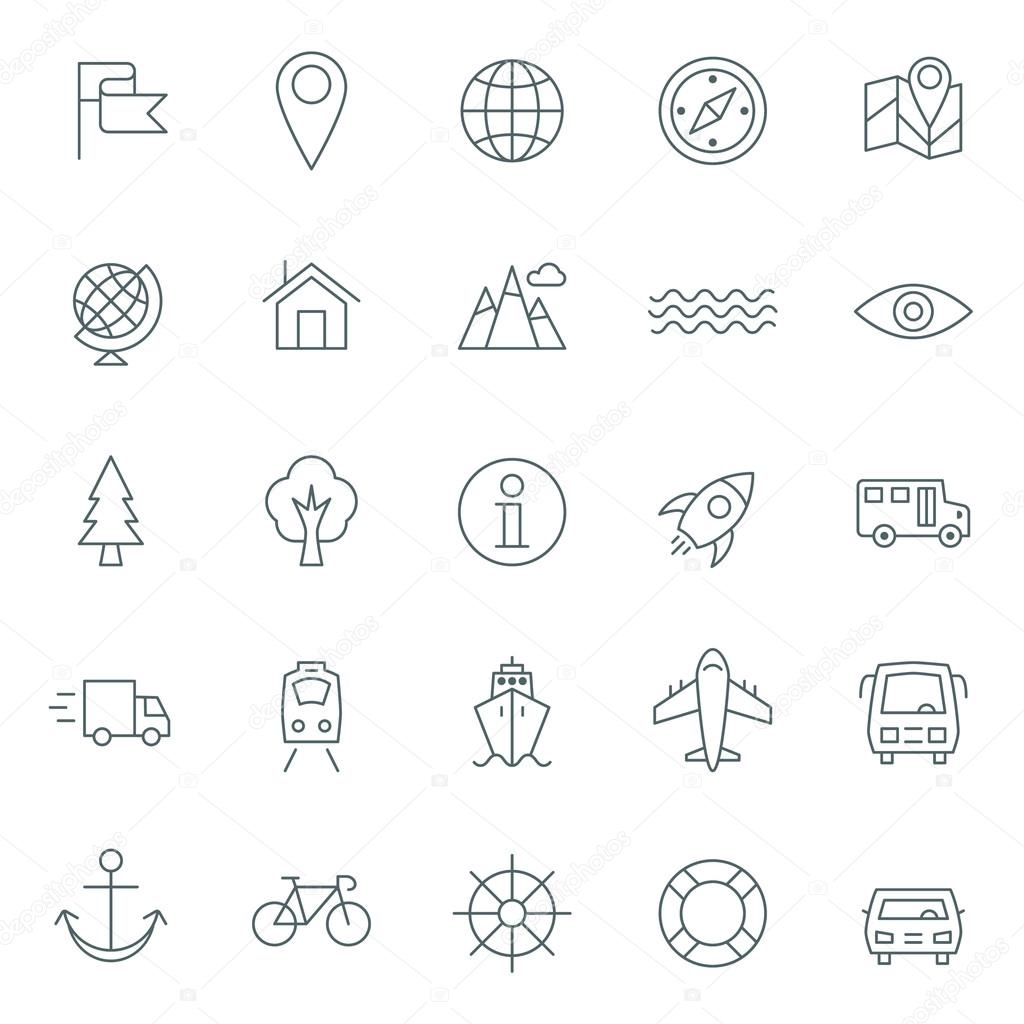 Vector icons set. For web site design and mobile apps. 