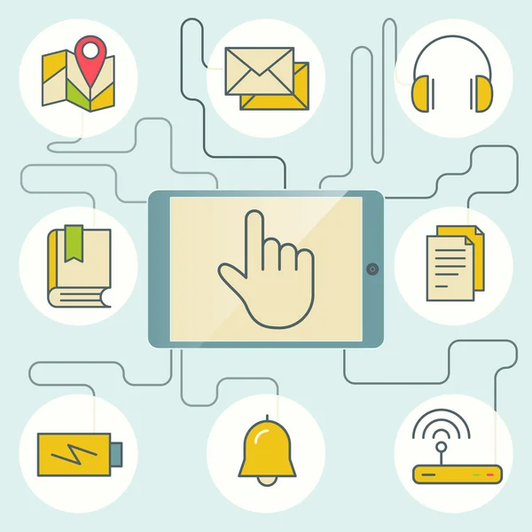 Application and devices infographics with icons — Stock Vector