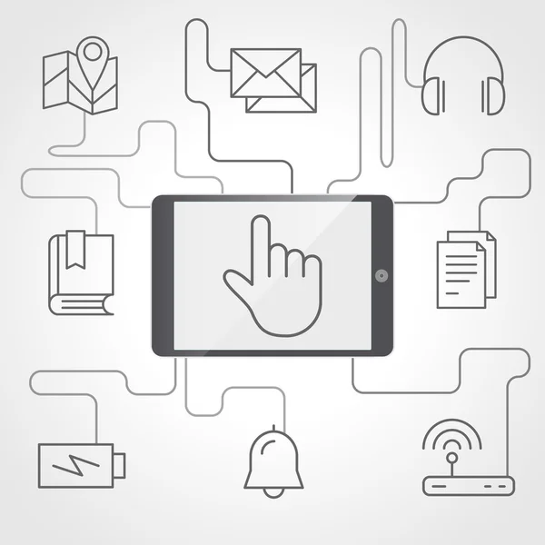 Aplicação e dispositivos infográficos com ícones —  Vetores de Stock