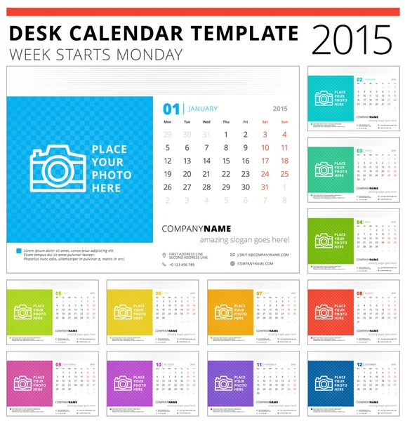 Desk calendar 2015 vector template
