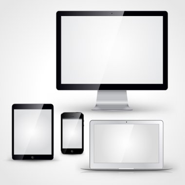 bilgisayar ekranı, dizüstü bilgisayar, tablet pc ve cep telefonu üzerinde izole