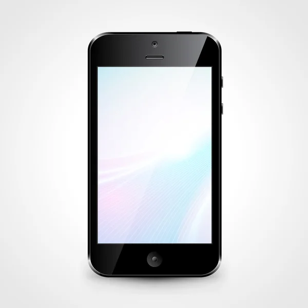 Mobile phone with wallpaper isolated on white — Stock Vector