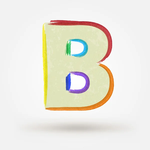 Alphabet letter B. Watercolor vector paint design element — Stock Vector