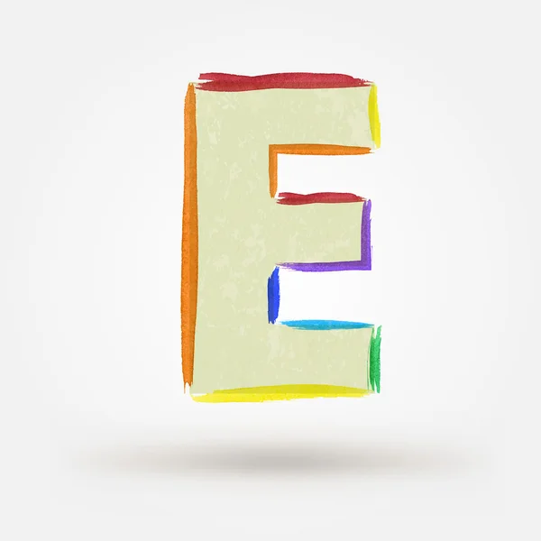 Alphabet letter E. Watercolor vector paint design element — Stock Vector