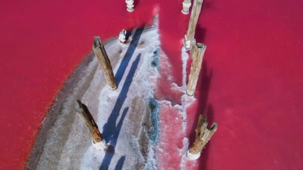 Вид Сверху Высоты Птичьего Полета Целительную Глину Воду Вид Беспилотника — стоковое видео
