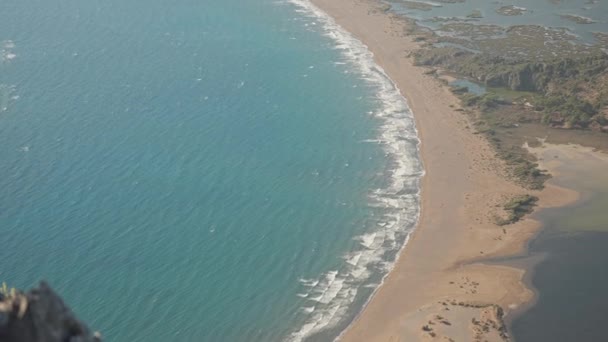 Вид Пляж Изюм Холма Турецком Даляне — стоковое видео