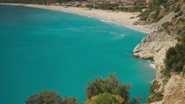 Amazing Beautiful Panoramic View Natural Park Oludeniz Fethiye Blue Lagoon — ストック動画