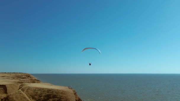 Visão Aérea Filmagens Câmera Lenta Lazer Ativo Com Parapente Estilo — Vídeo de Stock