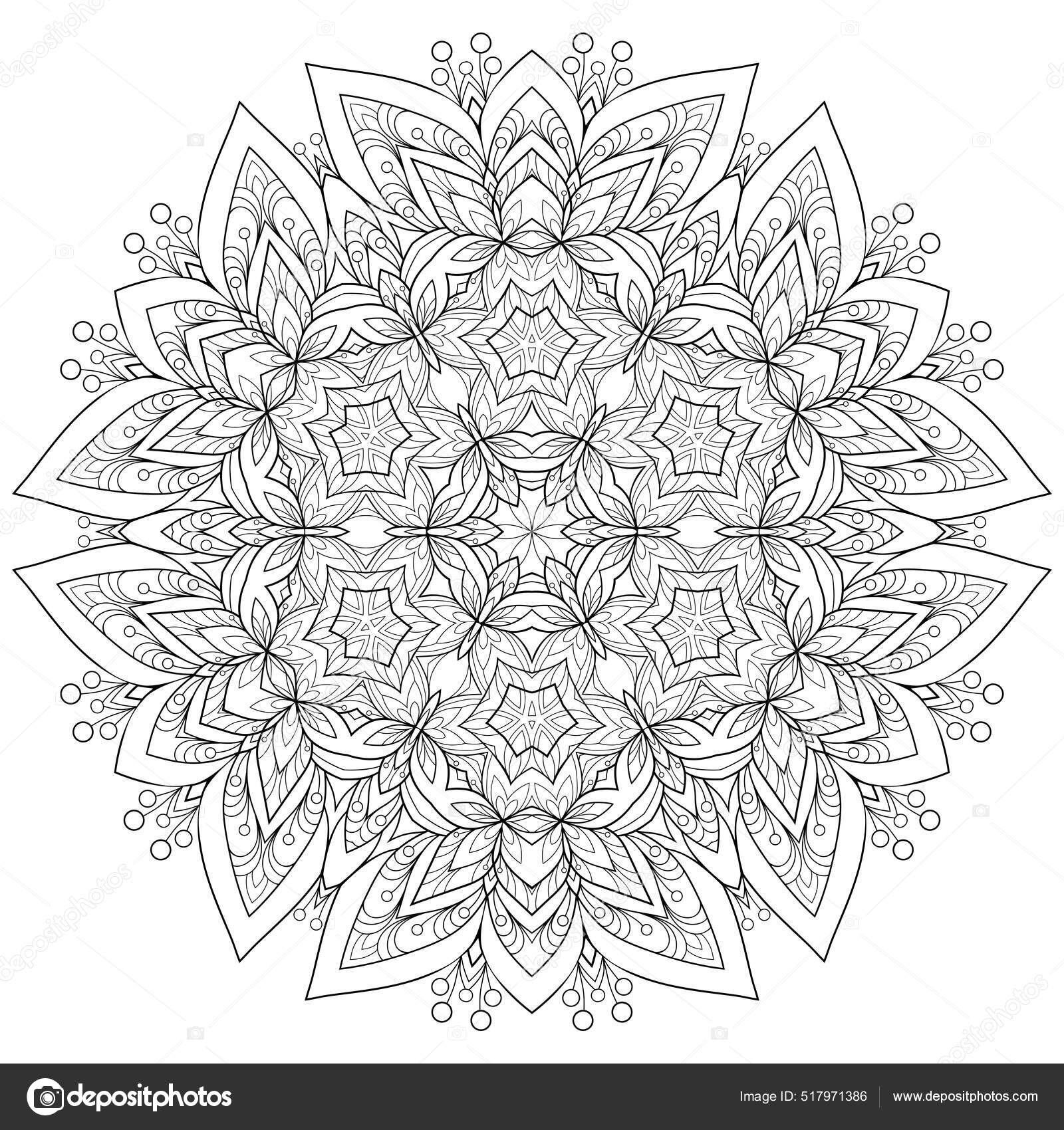 Mandala pattern coloring book wallpaper design Vector Image