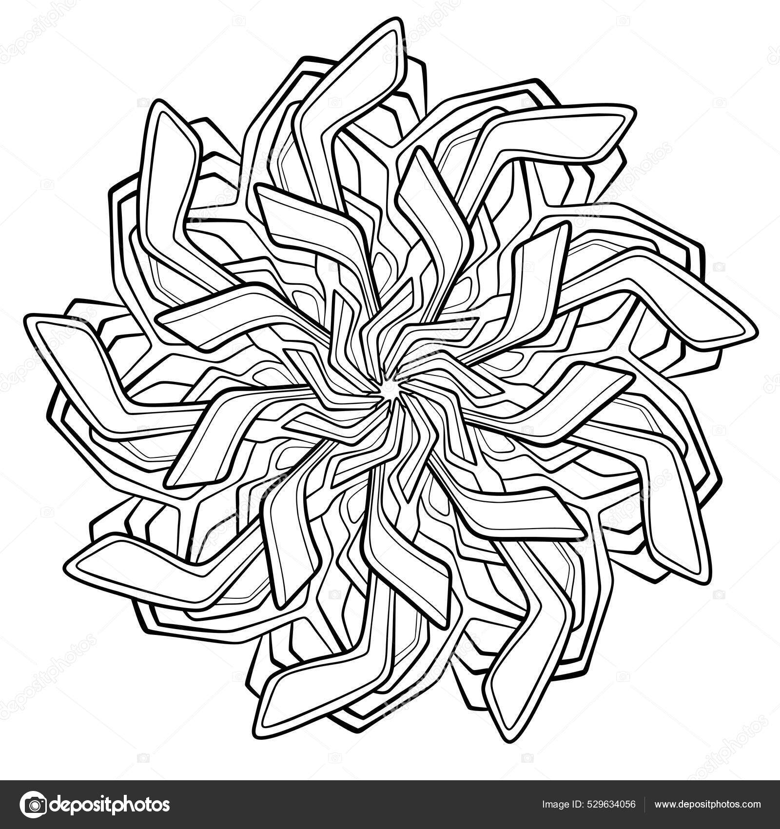 Dekorative Mandala Med Geometriske Linjemønstre Hvid Isoleret Baggrund Til  Farvebogssider Stockvektor af ©Yana_Ivanovskaya 529634056, image size:1600x1700