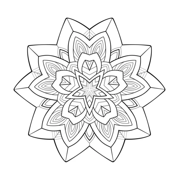 Mandala Simple Con Patrones Rayas Sobre Fondo Blanco Aislado Para — Archivo Imágenes Vectoriales