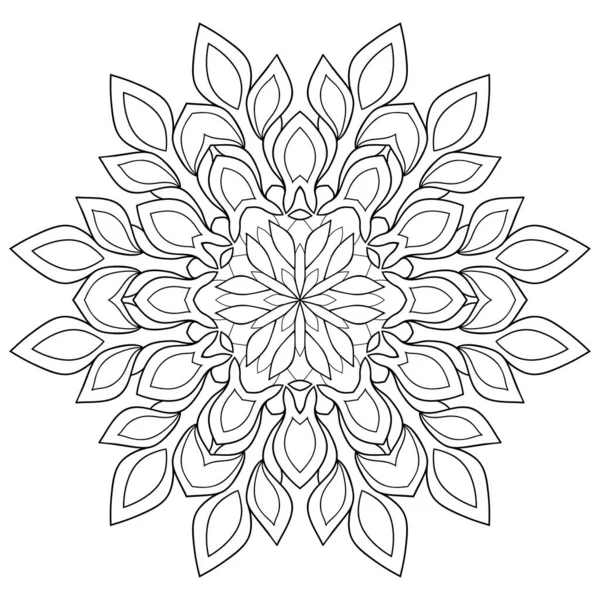 Mandala Decorativo Con Motivos Florales Vintage Sobre Fondo Blanco Aislado Gráficos vectoriales