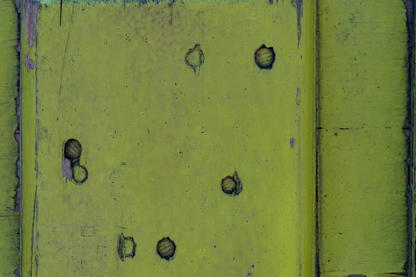 Parede Metal Pintada Com Tinta Verde Corrosão Uma Parede Piso — Fotografia de Stock