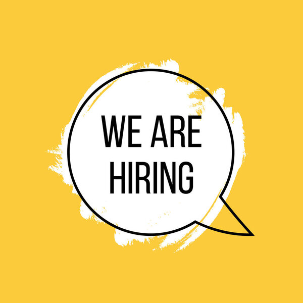 We are Hiring career employee message background.