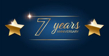 7. Yıl dönümü mutlu yıllar ilk davetiye kutlama kartı etkinliği.