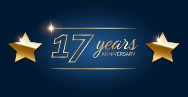 17 years anniversary hapy birthday first invitation celebration party card event.