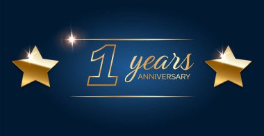 Birinci yıl dönümü mutlu yıllar ilk davetiye kutlama kartı etkinliği.