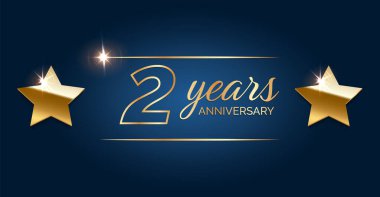 2. Yıl dönümü mutlu yıllar ilk davetiye kutlama kartı etkinliği.