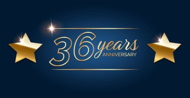 36. Yıl dönümü mutlu yıllar ilk davetiye kutlama kartı etkinliği