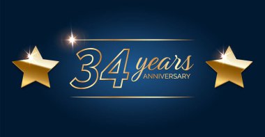 34. Yıl dönümü mutlu yıllar ilk davetiye partisi kartı etkinliği.