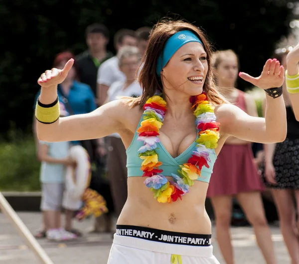 Sexy studentka taneční zumba třída — Stock fotografie