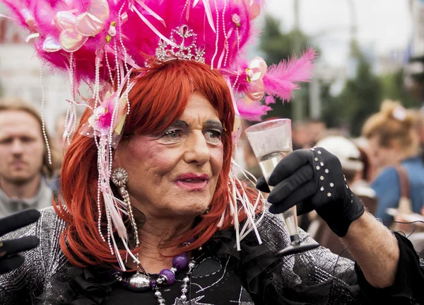 Unidentified older transgender during Gay pride. — Stock Photo, Image