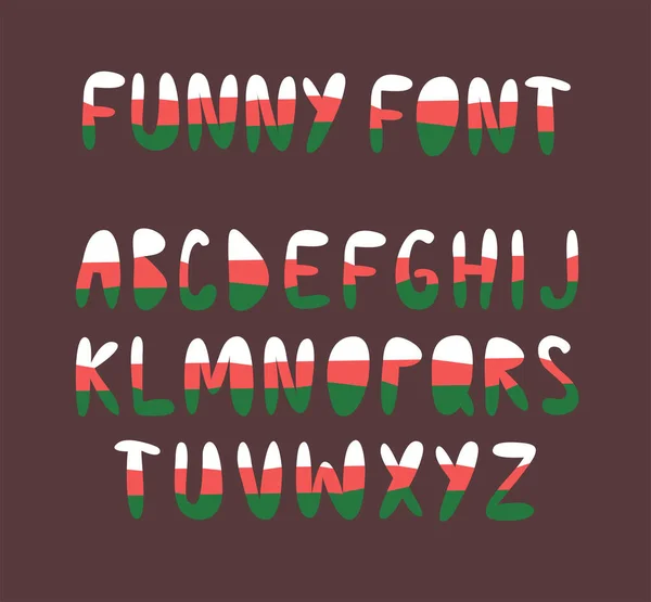 Christmas Color Vector Lettering Alphabet Hand Made Hipster Funny Font — Stock Vector