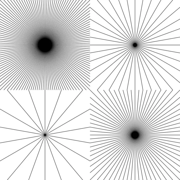一套不同形状的老式正方形太阳光 时尚手绘复古爆裂设计元素 Hipster矢量示例 — 图库矢量图片